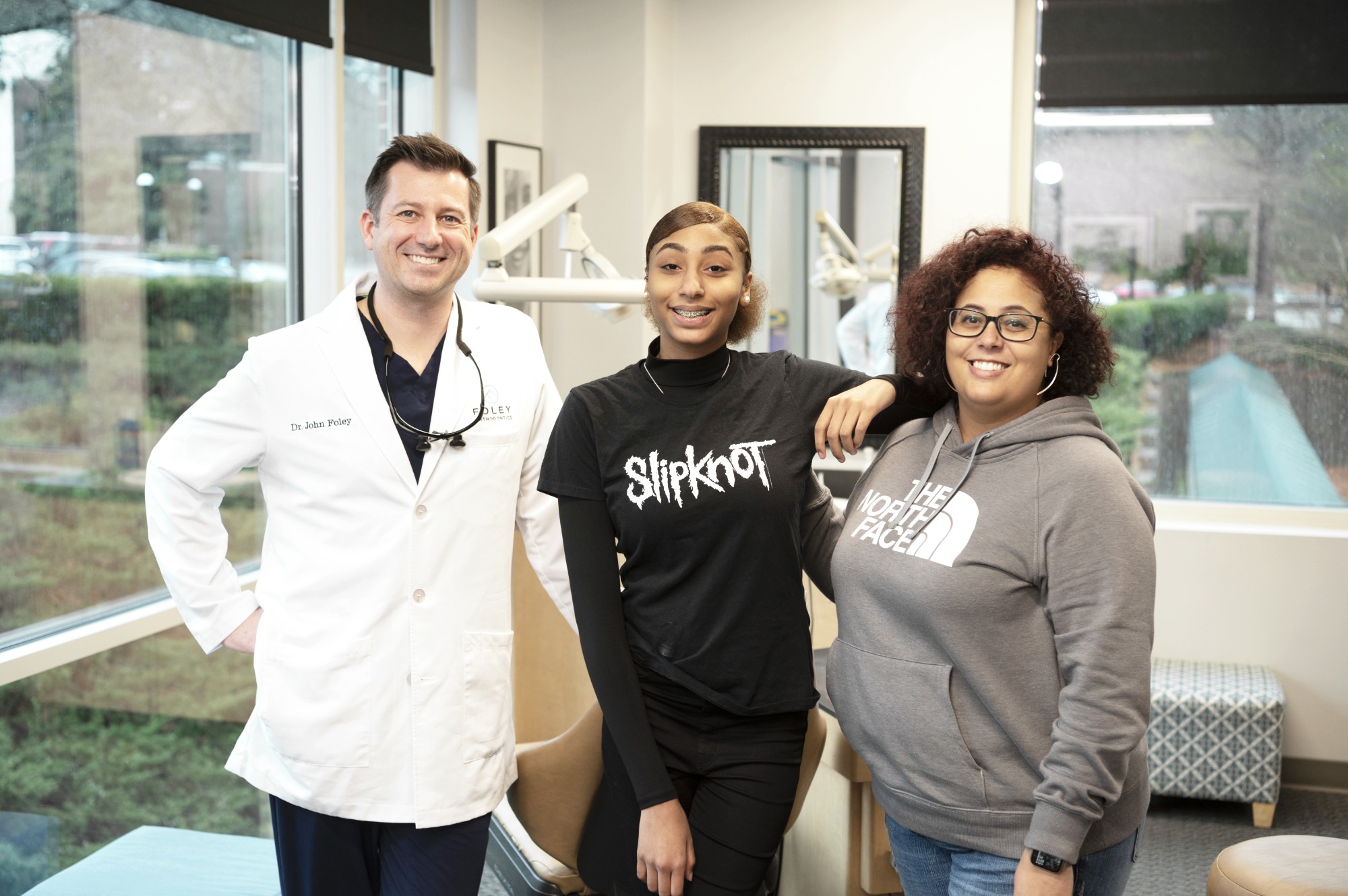 teen girls smiling during visit